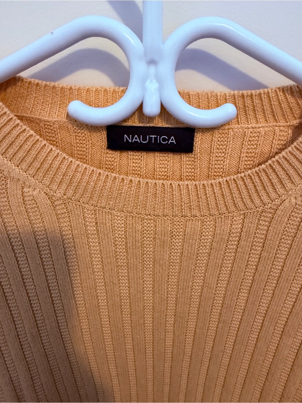 Nautica Women's Ribbed Crewneck Sweater - Camel Tan